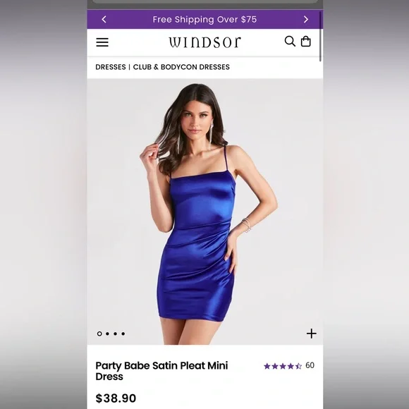 Windor Party Babe Satin Pleat Mini Dress